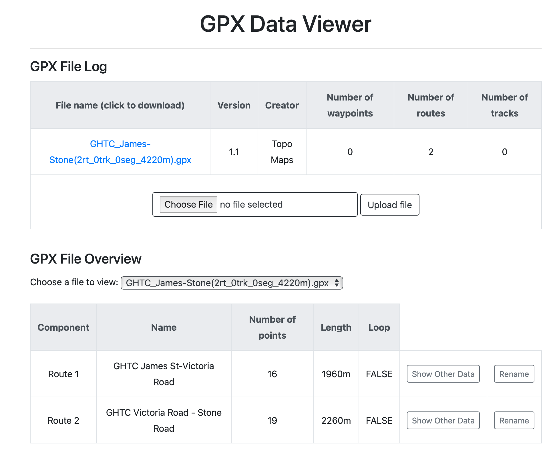 Project I worked on called GPX File Manager